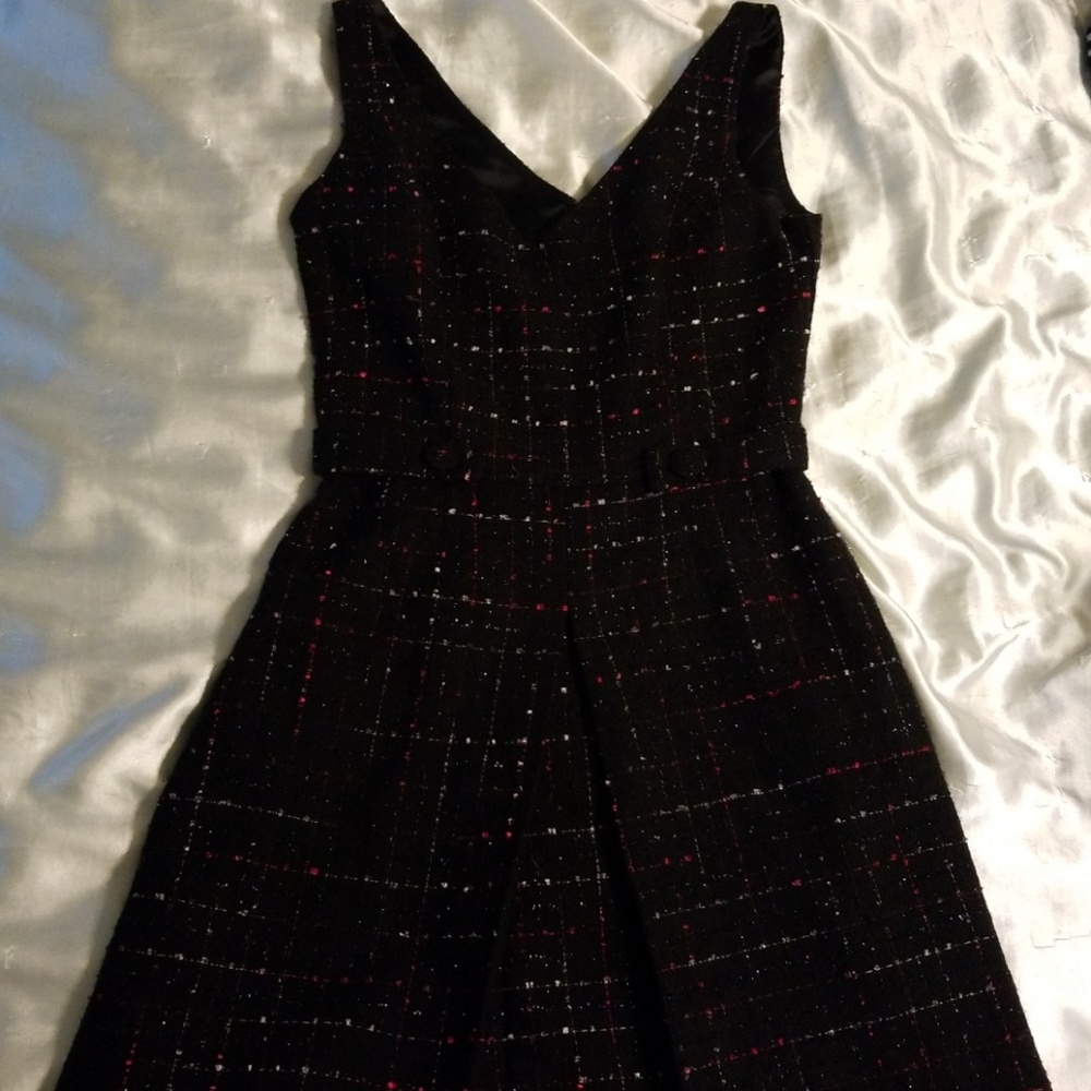 Warm Sparkly Black and Red Sleeveless Dress